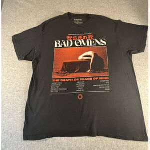Bad Omens Death of Peace of Mind Shirt XXL Sumerian Records Metalcore Band Tee